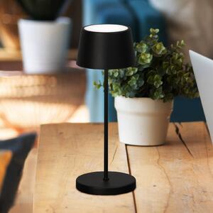 FH Lighting Lampa stołowa LED z akumulatorem Asena Pro, kolor piaskowo-czarny, 30 cm, możliwość ściemniania, czarny, metal, nowoczesny