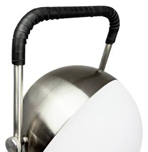 Dyberg Larsen Lampka stołowa LED Mova, czarna, IP44 możliwość ściemniania, chromowy / srebrny, salon / jadalnia, metal, skandynawski