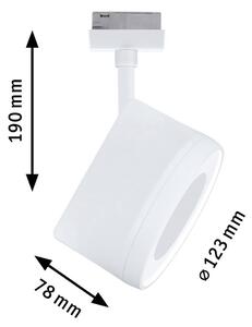 Paulmann URail spot LED Arena, biały sygnałowy, 4000 K, ściemniany możliwość ściemniania, biały / opal, salon / jadalnia, metal, nowoczesny