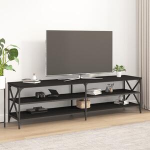 Szafka pod TV, czarna, 180x40x50 cm, materiał drewnopochodny