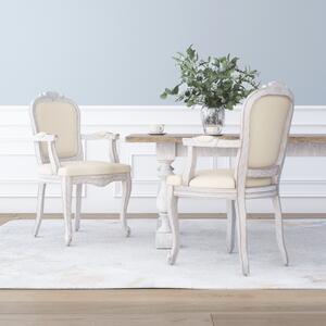 Krzesła stołowe, 2 szt., 62x59,5x100,5 cm, obite lnem