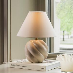 Globen Lighting Lampa stołowa DAHLIA, kremowy / amber, salon / jadalnia, tkanina / materiał / jedwab