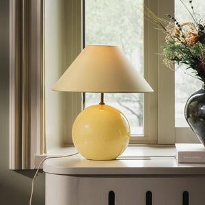 Globen Lighting Lampa stołowa IRIS, żółty / pomarańczowy, salon / jadalnia, tkanina / materiał / jedwab, vintage
