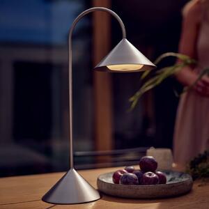 FRANDSEN lampa stołowa LED Grasp, stal nierdzewna, wysokość 47 cm możliwość ściemniania, aluminiowy / szary / cynkowy, stal szlachetna, design