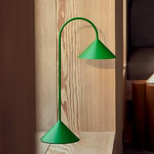FRANDSEN Lampa stołowa LED z akumulatorem Grasp, zielona, wysokość 47 cm możliwość ściemniania, zielony, metal, design