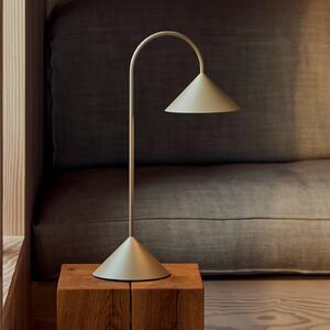 FRANDSEN lampa stołowa LED z akumulatorem Grasp, kolor piaskowy, wysokość 47 cm możliwość ściemniania, aluminiowy / szary / cynkowy, metal, design