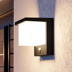 EGLO Lampa ścienna LED z panelem słonecznym Frigento, czarna, wysokość 15 cm, Frigento, czarny, aluminium, nowoczesny