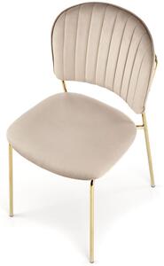 Welurowe krzesło glamour złote nogi K499 - beżowy