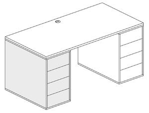 Kontener biurowy BLOCK Wood, 4 szuflady