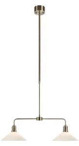 Markslöjd Lampa wisząca szklana Vela, możliwość ściemniania, brązowy / mosiężny, salon / jadalnia, metal