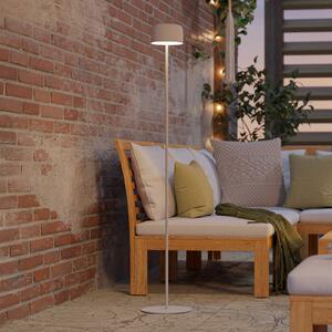 EGLO Lampa tarasowa solarna LED Roccanova-L, biała, wysokość 120 cm Roccanova-L, biały / opal, metal, nowoczesny