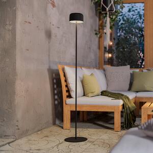 EGLO Lampa tarasowa solarna LED Roccanova-L, czarna, wysokość 120 cm Roccanova-L, czarny, metal, nowoczesny
