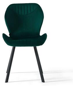 MebleMWM Krzesło tapicerowane DC-6350 | Welur | Zielony #56 | Outlet
