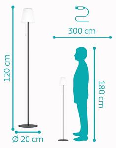 EGLO Lampa tarasowa solarna LED Scordiano-L, czarna, wysokość 120 cm Scordiano-L, czarny, metal, nowoczesny