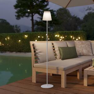 EGLO Lampa tarasowa solarna LED Scordiano-L, biała, wysokość 120 cm Scordiano-L, biały / opal, metal, nowoczesny