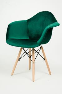 MebleMWM Krzesło skandynawskie ART105C | Welur | Zielony | Outlet