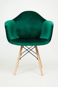 MebleMWM Krzesło skandynawskie ART105C | Welur | Zielony | Outlet