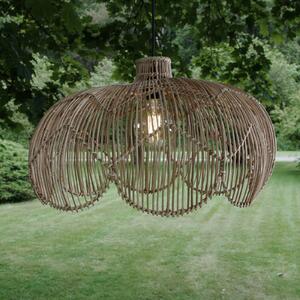 PR Home Lampa wisząca zewnętrzna Belle, naturalny rattan, Ø 53 cm, wtyczka IP44 Belle, jasne drewno, drewno