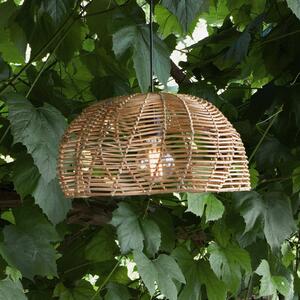 PR Home Lampa wisząca zewnętrzna Mayla, naturalny rattan, Ø 43 cm, wtyczka IP44 Mayla, jasne drewno, drewno