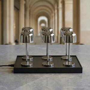 Lampa stołowa Quill Lucande, możliwość ściemniania, chromowy / srebrny, salon / jadalnia, aluminium, nowoczesny