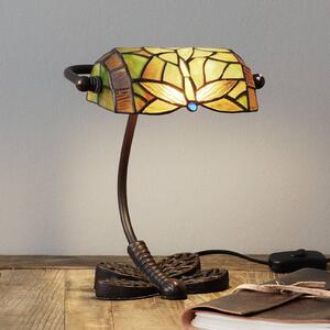 Artistar Lampa stołowa tiffany DRAGONFLY, zielony, salon / jadalnia, szkło, tiffany