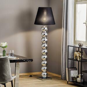 Lampa stojąca Fulda Argon, czarny, salon / jadalnia, tkanina / materiał / jedwab