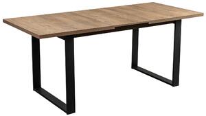 Stół rozkładany z 4 krzesłami do salonu jadalni Y071 Czarny/Dąb Lefkas