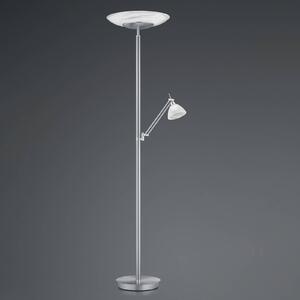 HELL Lampa stojąca LED Findus, możliwość ściemniania, aluminiowy / szary / cynkowy, salon / jadalnia, metal, nowoczesny