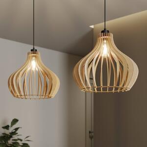 Lampa wisząca Faje Envostar, możliwość ściemniania, jasne drewno, salon / jadalnia, drewno, skandynawski