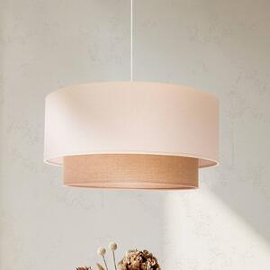 Lampa wisząca Boho Euluna, możliwość ściemniania, kremowy / amber, salon / jadalnia, tkanina / materiał / jedwab, dworkowy / rustykalny