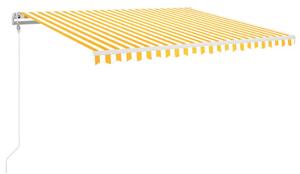 Automatycznie zwijana markiza, 450x350 cm, żółto-biała