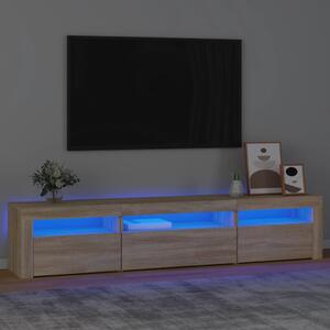 Szafka pod TV z oświetleniem LED, dąb sonoma, 195x35x40 cm