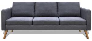 Sofa 3-osobowa, materiałowa, ciemnoszara