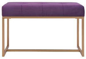 Ławka, 80 cm, fioletowa, aksamitna