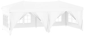 Składany namiot imprezowy ze ściankami, biały, 3x6 m