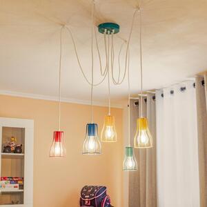 Lampa wisząca Tube HELAM, możliwość ściemniania, multikolor, salon / jadalnia, metal, młodzieżowy