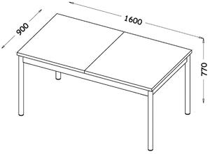 Stół rozkładany 160/240x90 cm do salonu Prestigo P14 Czarny/Orzech/San Sebastian