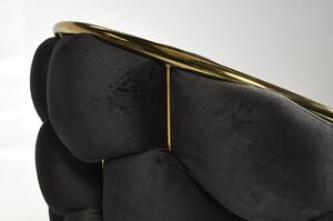 Ekskluzywne krzesło tapicerowane glamour BALLOON - czarne