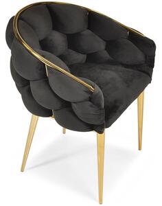 Ekskluzywne krzesło tapicerowane glamour BALLOON - 2 szt. - czarne