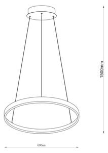 Lampa wisząca LED pierścieniowa złota BRENO 60 cm