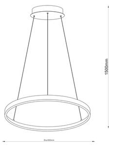 Lampa wisząca LED z pierścieniem złota BRENO 80 cm