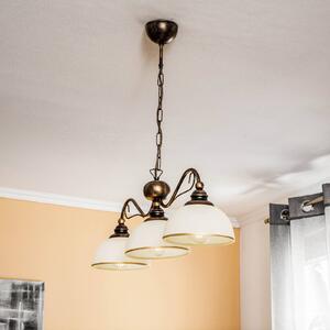 Lampa wisząca Casale Jupiter, możliwość ściemniania, brązowy / mosiężny, salon / jadalnia, metal, antyczny