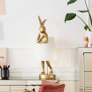 KARE Lampa stołowa Animal Rabbit, mosiężny / złoty, salon / jadalnia, tworzywo sztuczne, design