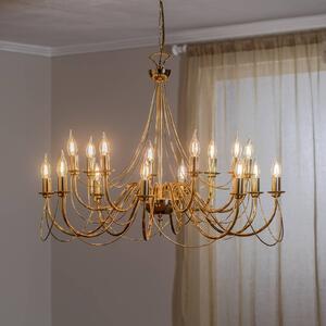 Żyrandol Retro Domiluce, możliwość ściemniania, mosiężny / złoty, salon / jadalnia, metal