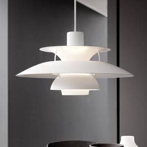 Louis Poulsen Lampa wisząca designerska PH 5, możliwość ściemniania, biały / opal, salon / jadalnia, aluminium, design