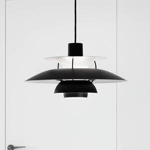 Louis Poulsen Lampa wisząca designerska PH 5, możliwość ściemniania, czarny, salon / jadalnia, aluminium, design