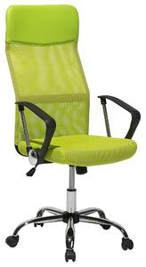 Krzesło biurowe zielone ekoskóra siatka regulacja wysokości obrotowe Design Beliani