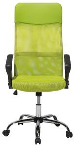 Krzesło biurowe zielone ekoskóra siatka regulacja wysokości obrotowe Design Beliani
