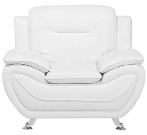 Fotel ze sztucznej skóry do salonu biały domowy relaks nowoczesna Leira Beliani