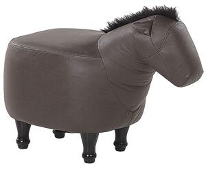 Pufa zwierzak konik do zabawy do pokoju dziecięcego ciemnobrązowa Horse Beliani